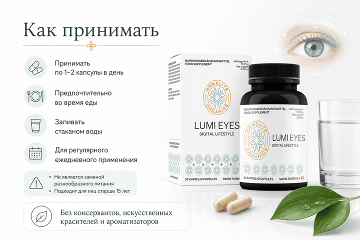 Armelite LumiEyes 30 Kapseln Verzehrempfehlung und Dosierung